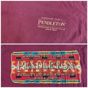 Pendelton Woolen Mills Portland Oregon Maroon Tee T-Shirt Size Medium Graphic T
